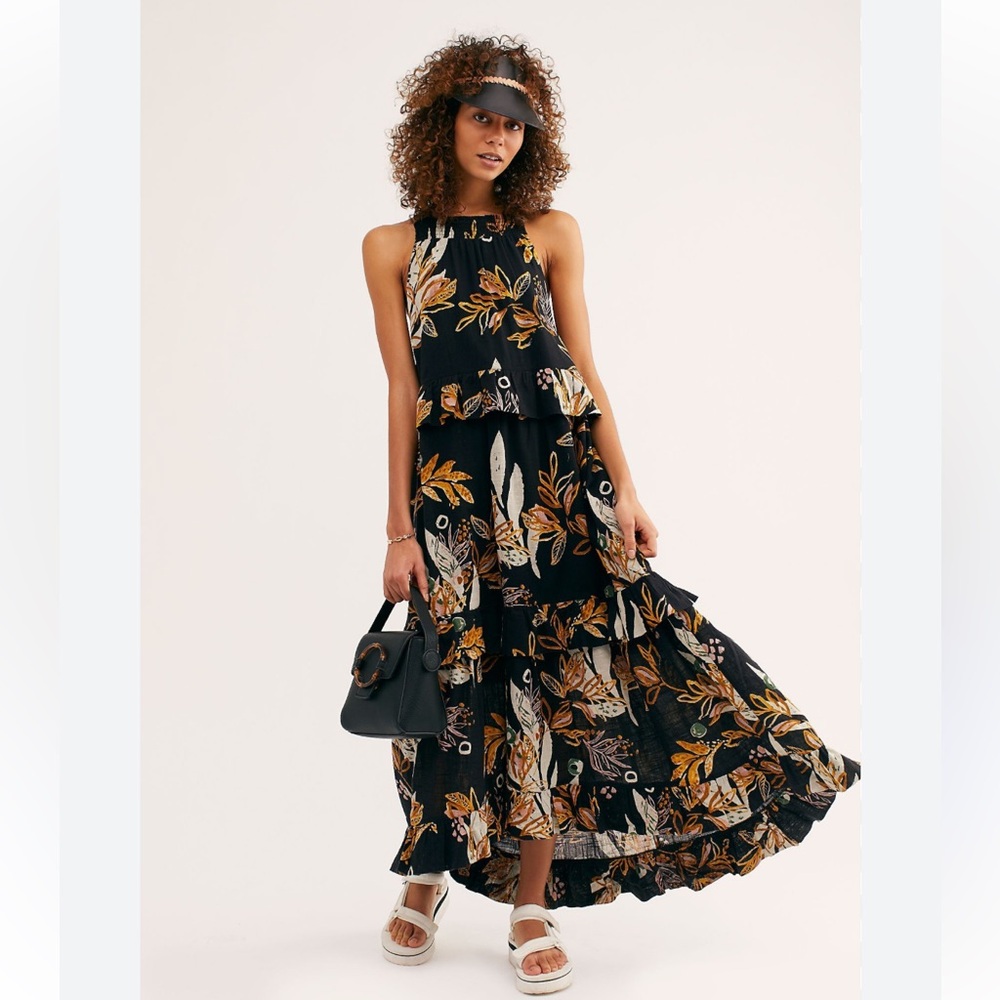 Free People Anita Printed  Floral Maxi Dress